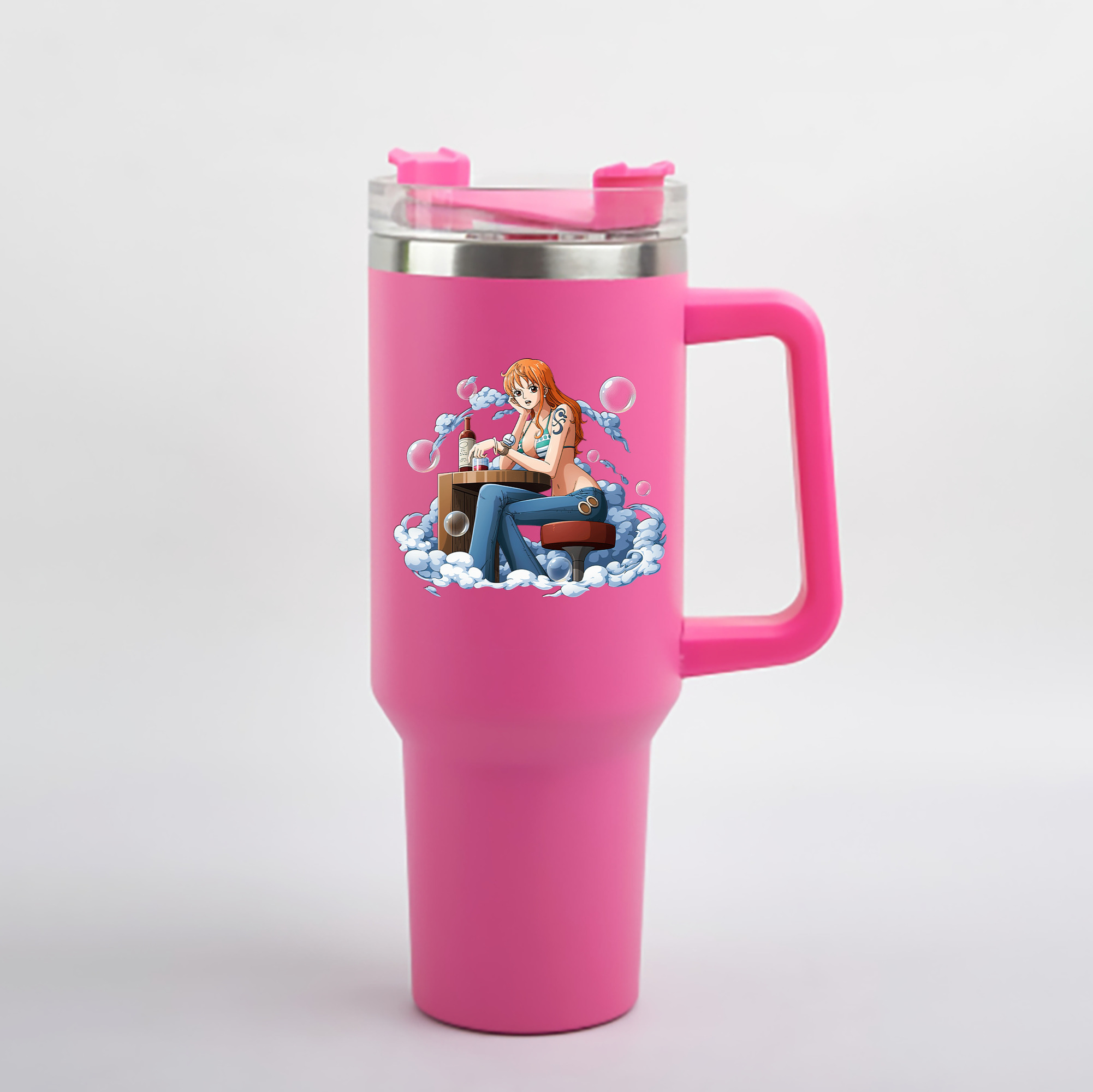 ワンピース ナミ ONE PIECE Nami 1200mL車用タンブラー - クリスタルステッカー（プラスチックストロー付き）